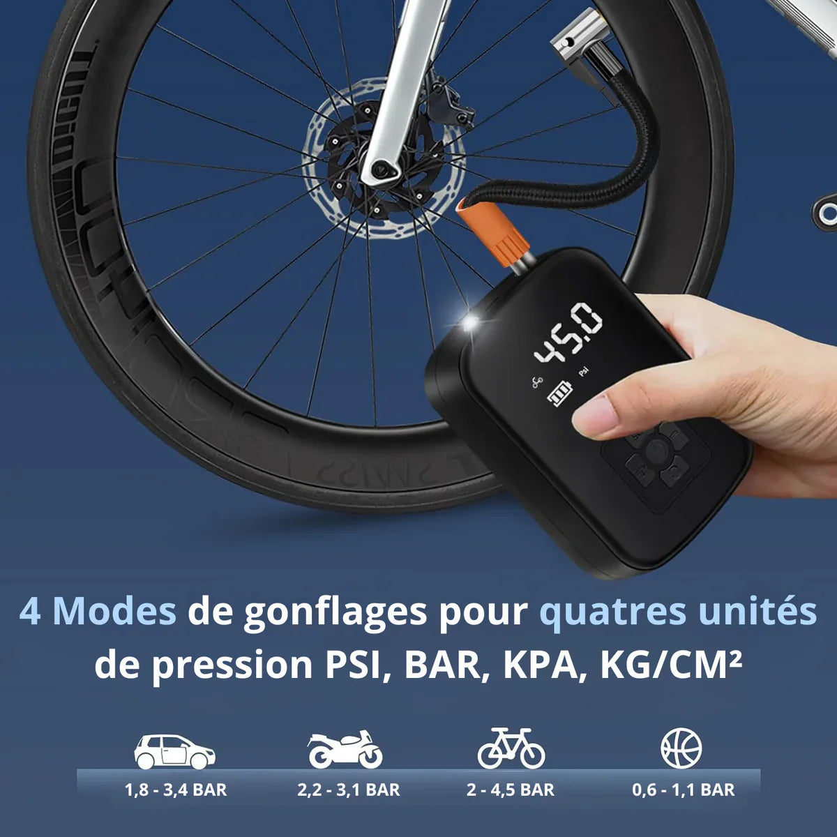 Gonfleur Portable HELLOLEIBOO – Ultra Compact et Puissant (Voiture, Vélo, Moto)